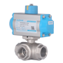 DURAVIS Pneumatic 3 Way Brass Ball Valve