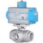 DURAVIS Pneumatic 3 Way St. Steel Ball Valve